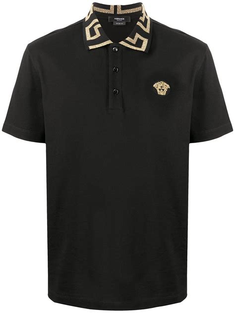 polo shirt mens versace|versace long sleeve shirt men.